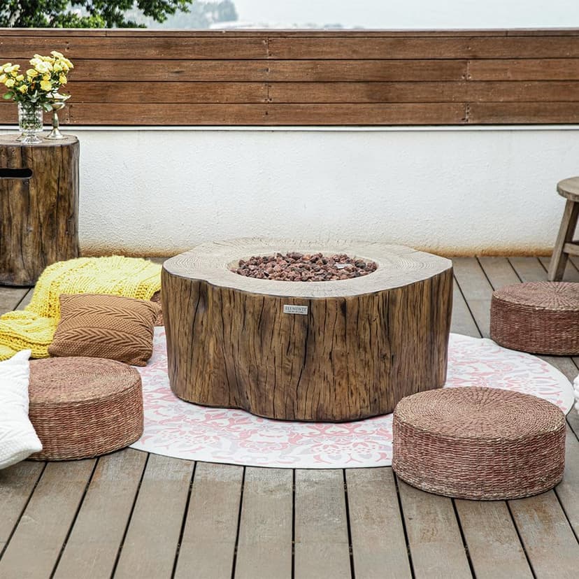 Manchester Concrete Fire Pit 42" x 39" Outdoor Patio Firepit Includes Lava Rocks Modern Fire Pits & Outdoor Fireplaces for Garden, Deck, Indoor & Outdoor Heating