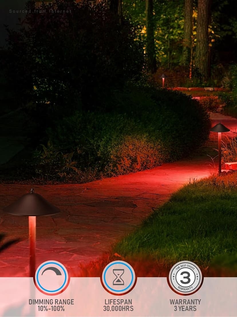 LEONLITE Low Voltage Pathway Lights, 200LM Smart LED Landscape Path Light, Adjustable Warm White&RGB, Dimmable, 5W Color Changing Landscape Lighting Waterproof, Oil Rubbed Bronze, Pack of 6