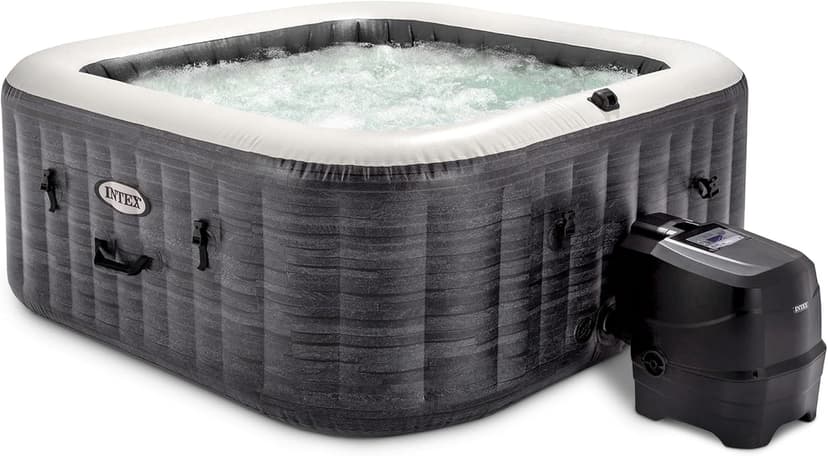 INTEX PureSpa Greystone Deluxe Inflatable Hot Tub, with with Built-in FastFill Inflation System, Spa Control App, and 4 Person Capacity, 83" x 28"