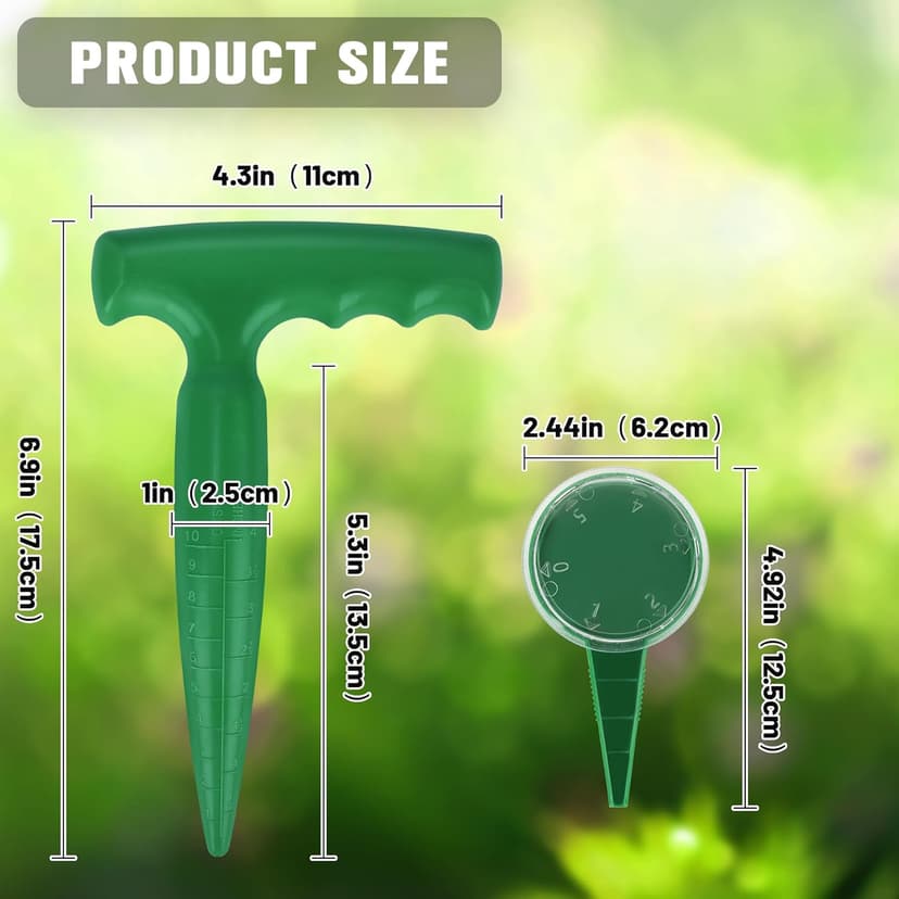 Planter Planting Dibber and Hand Dibbler Gardening Tool with Measurement for Sowing Seeds Bulbs Flower Vegetable Digging Garden Enthusiasts(Dark Green)