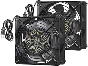 DEWENWILS 2 Pack 120V AC Fan, Waterproof Exhaust Fan 120mm, 18W 2850RPM 90CFM, DIY Cooling Fan for Refrigerator, Computer Case, Compressor Engine, Generator, UL Listed