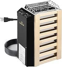 2KW 110V Sauna Heater with Plug, No Need for Wiring, Plug and Play, 70 Cu.Ft. Heated Area, Electric Sauna Heater with 3h Timera and Internal Temperature Control, Suitable for Small Sauna Rooms