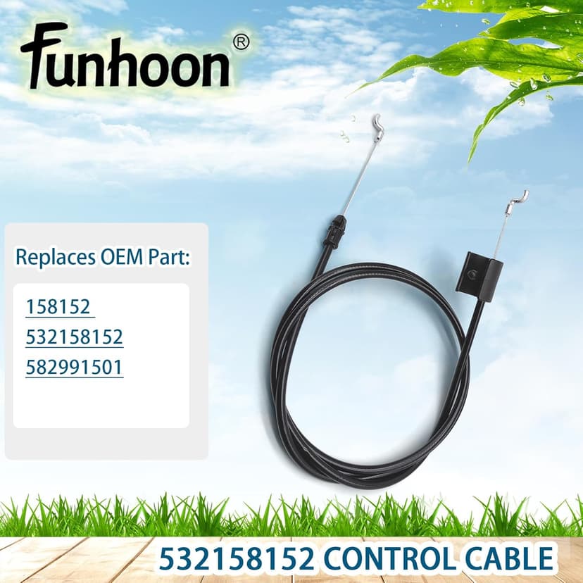158152 Engine Zone Control Cable for Craftsman Poulan Pro Husqvarna Push Walk-Behind Lawn Mower Throttle Cable Replacement 532158152 582991501