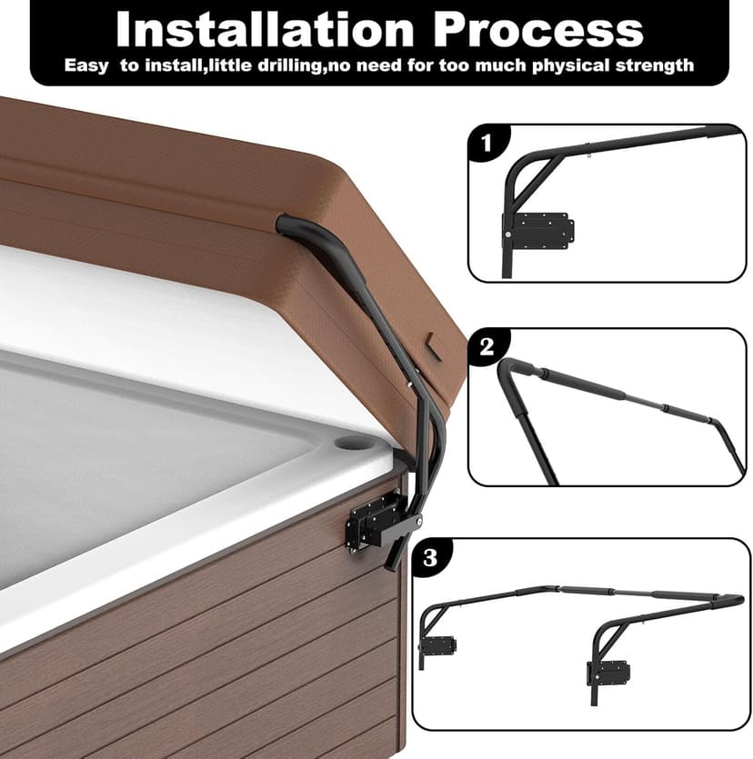 Spa Cover Lift Top Mount Spa & Hot Tub Cover Lift Removal System Fit for Most Spa & Hot Tubs