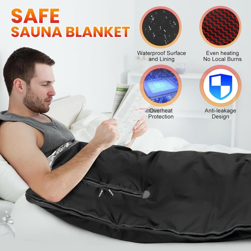 Sauna Blanket, Sauna, Portable Sauna for Home, 86-158℉, 20-60 Minutes Timer, 6 ft x 2.62 ft