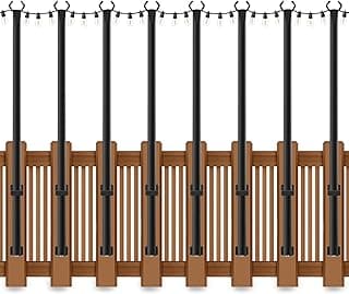 8 Pack 5 Ft String Light Poles, String Light Poles for Outside with Fixing Clips,Metal Poles for Outdoor String Lights, Hanging Light Poles for Deck Fence Garden Backyard Wall Bistro