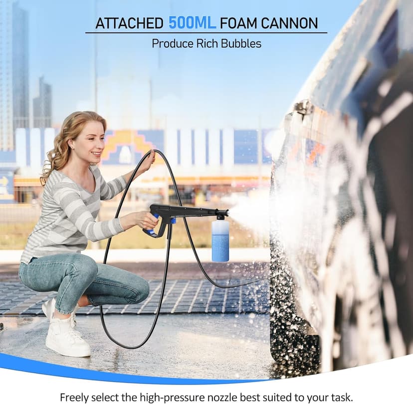 4800PSImax 3.2GPM Pressure Washer Powered - Electric Power Washer for Cars Washing with 25FT Pressure Hose, Blue