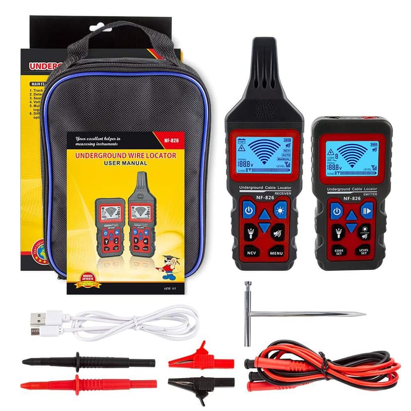 Underground Cable Tester Locator, Metal Pipe Detector, Wire Tracker Tool, Wall and Underground Wires Cables Water and Gas Pipeline Detector, Short Circuit Breaker Tester