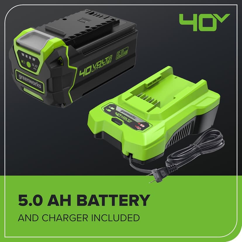 Greenworks 40V (75+ Compatible Tools) 16” Cordless Snow Blower, 5.0Ah Battery and Charger Included, SN40B410
