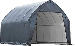 ShelterLogic Garage-in-a-Box Portable Outdoor Garage for SUV and Full-Size Trucks, All-Season Car Canopy Carport with Alpine Style Roof, 13' x 20' x 12', Gray