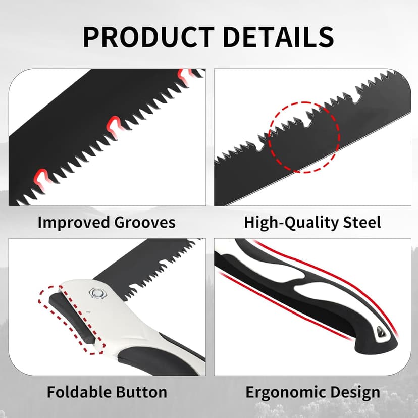 Premium Folding Saw - Ideal for Tree Trimming, Wood Cutting, Gardening, Camping & Hiking