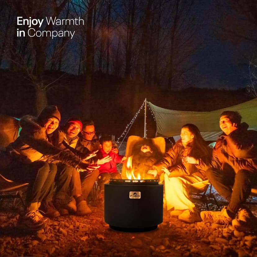 18" Smokeless Fire Pit with Removable Ash Pan, Fire Poker & Carry Bag - Portable Outdoor Fire Pit - Cast Iron - Wood Burning Lightweight Fireplace, Ideal for 4-6 People, 25 lbs