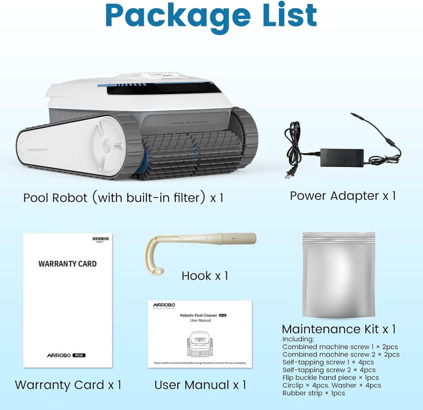 AIRROBO Pool Vacuum for Inground Pools, Smart Navigation Pool Cleaner Robot, Wall Climbing Pool Cleaner, Cleans Pool Floors, Walls & Waterline, 120 Min Run Time, for Above Ground & Inground Pools