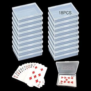 18Pcs Playing Card Deck Box, Blank Playing Card Cases, Clear Plastic Empty Playing Game Card Boxes Holder Storage Organizer,Acrylic Trading Card Case for Bank Card Business Card Game Card Snap Closed