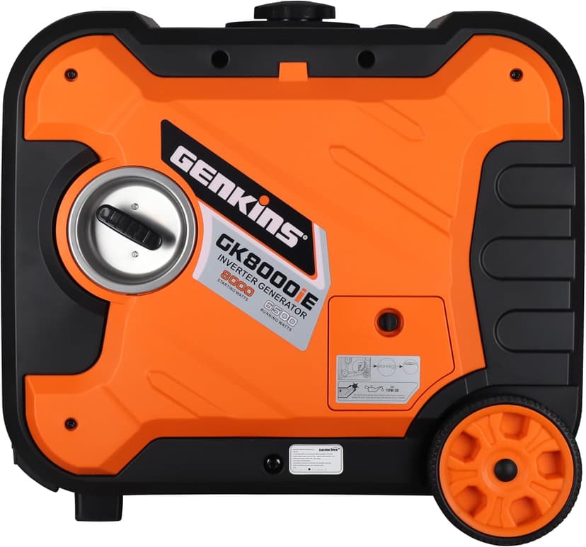 8000 Watts Portable Inveter Generator Quiet Operation Electric Starter Gas Powered Wheel Kit Included Gas Powered Perfect for Camping, Recreation, Emergercy Back UP etc