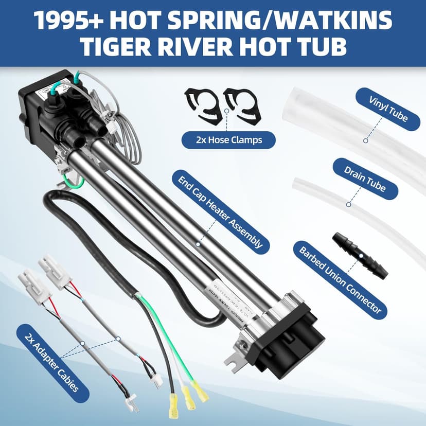 Hot Tub Heater 26-C3160-2S Replace 1995+ Hot Spring Spa Heater Watkins Tiger River No Fault Bathtub Heater 73791 C3160-2 C3564-2 73039 Hot Tub Parts 1kW/4kW 120V/240V 8.3A/16.6A