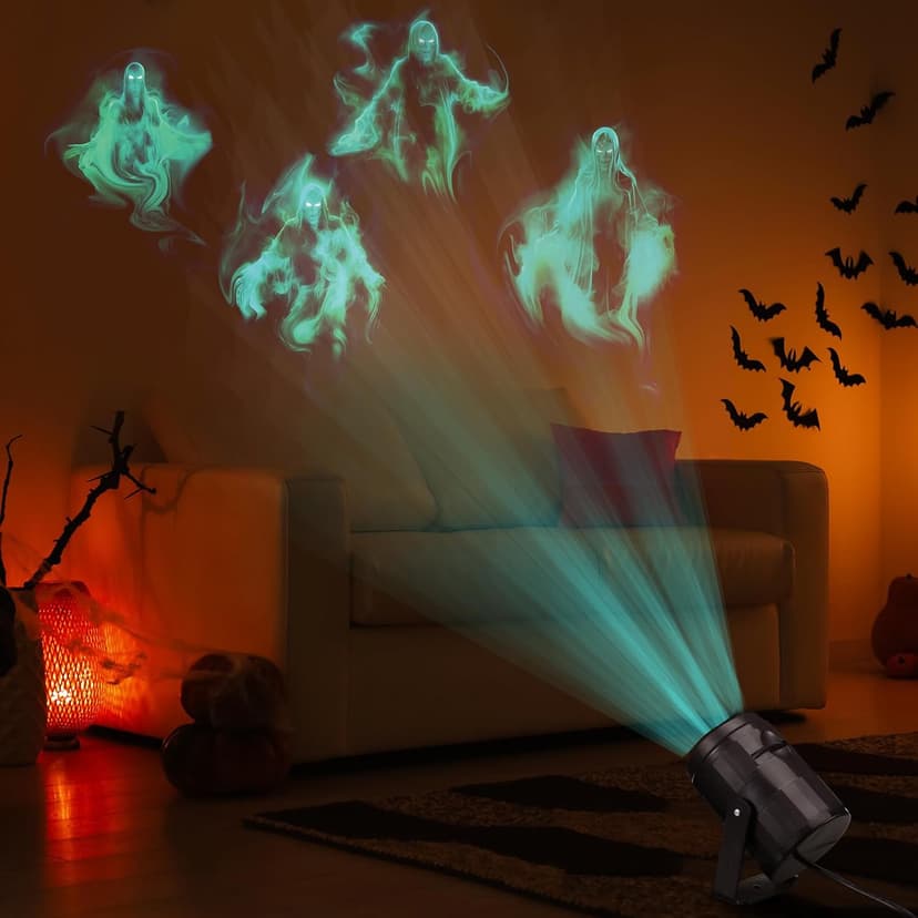 VIHOSE Skeleton Ghost Projector Rotating LED 4 in 1 Waterproof Digital Holiday Projector with Yard Stake for Outdoor Indoor Party Patio Garden Home House Decoration Landscape