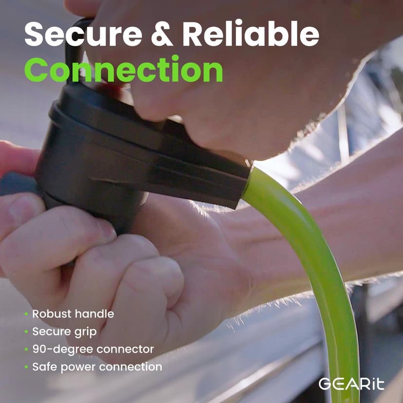 30 Amp RV Extension Cord, GEARit (15 Feet) 3-Prong 125/250-Volt 10/3 STW 10AWG Gauge SJTW Locking Cable, NEMA TT-30P to L5-30R, RV Outdoor Camper Trailer Portable Generator Power Cord- 15ft
