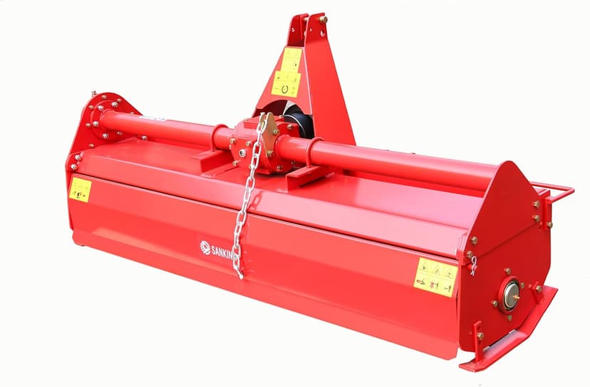 Heavy Duty 75" Rotary Tiller 3 Point Rototiller Tractor Tiller Attachment PTO Tiller Cultivator C Blade