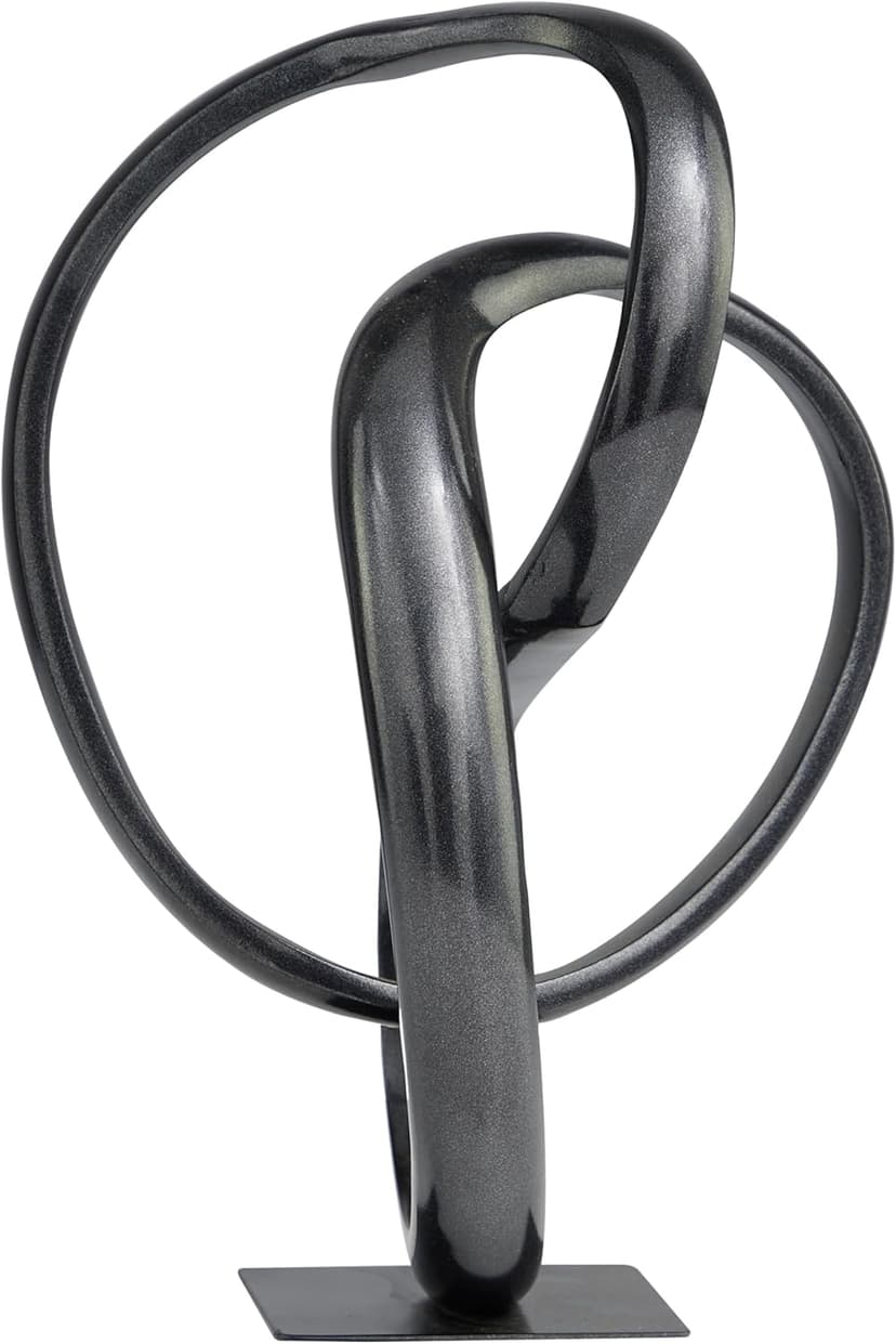 Deco 79 Aluminum Metal Abstract Decorative Sculpture Home Decor Statue, Accent Figurine 8" x 7" x 11", Dark Gray
