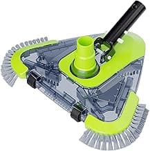 Upgrade Pool Vacuum Head with Wheels & Side Brushes, Universal Rotatable Hose Adapter,Weighted Triangular Shape, for Inground/Above Ground Swimming Pools,Sepetrel