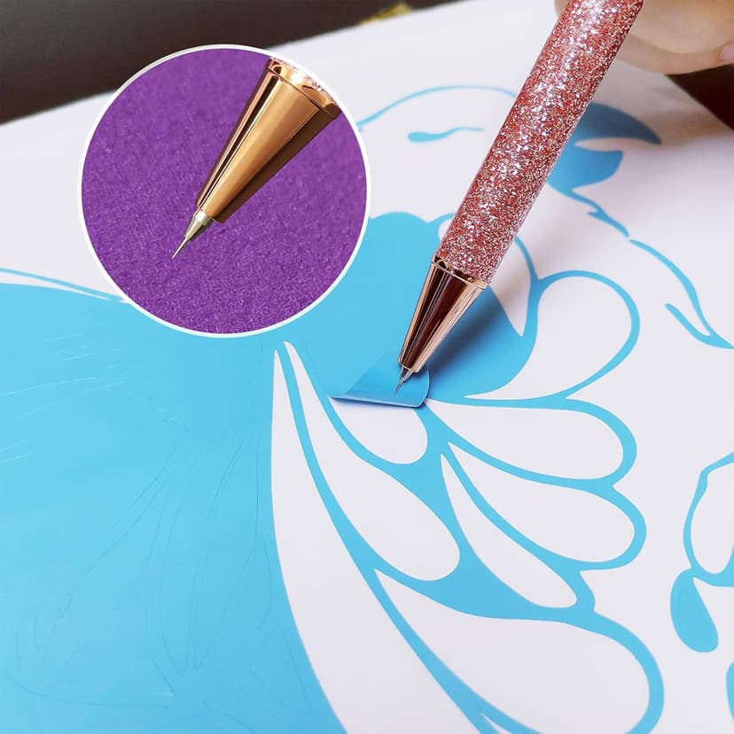 Craft Weeding Pen, Essential Adhesive Vinyl Tool, Precision Needle for Craft Weeding, Vinyl Air Release or Car Puncturing Installation, Rose Gold