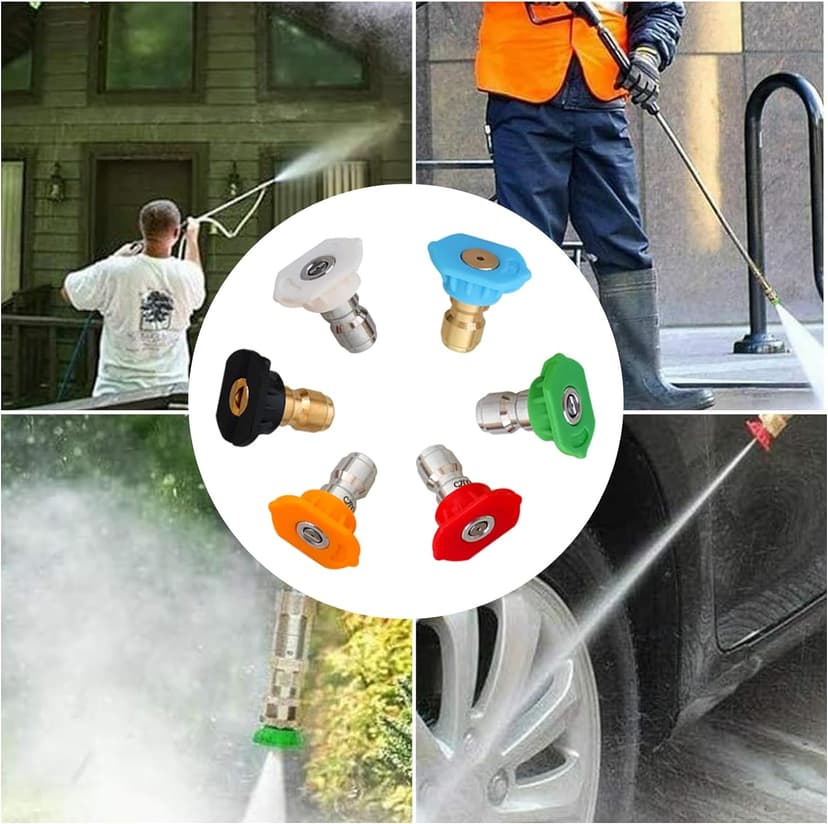 Upgrade Pressure Washer Extension Wand,Balabulala Power Washer Lance with 7 Spray Nozzle Tips, Gutter Cleaner Attachment Curved Rod,1/4" Quick Connect,Anti-Leaked Ring Replacement