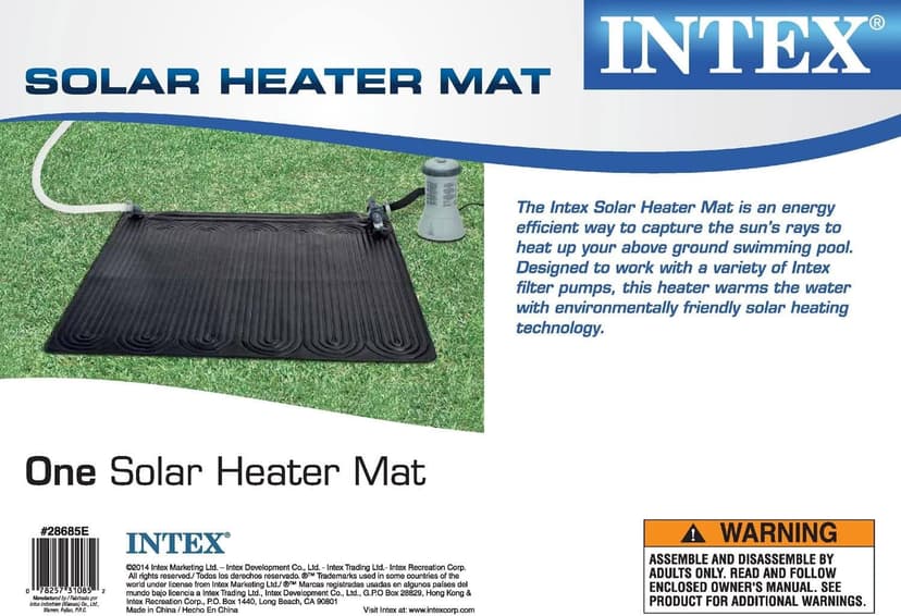 Intex 28685E Solar Mat Above Ground Swimming Pool Water Heater for 8,000 GPH Pool, Black (4 Pack)