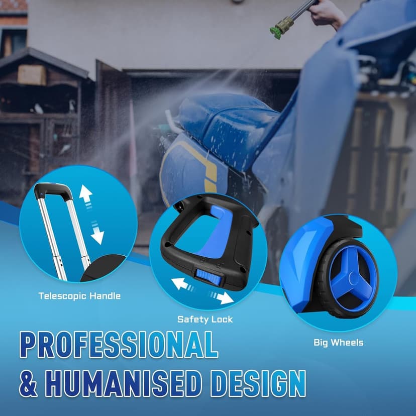 Electric Pressure Washer 5000PSI-Max 3.6GPM Power Washer Touch Screen Adjustable Pressure,4 Nozzles and 500ml Foam Cannon Power Washer Cleaning for Patio