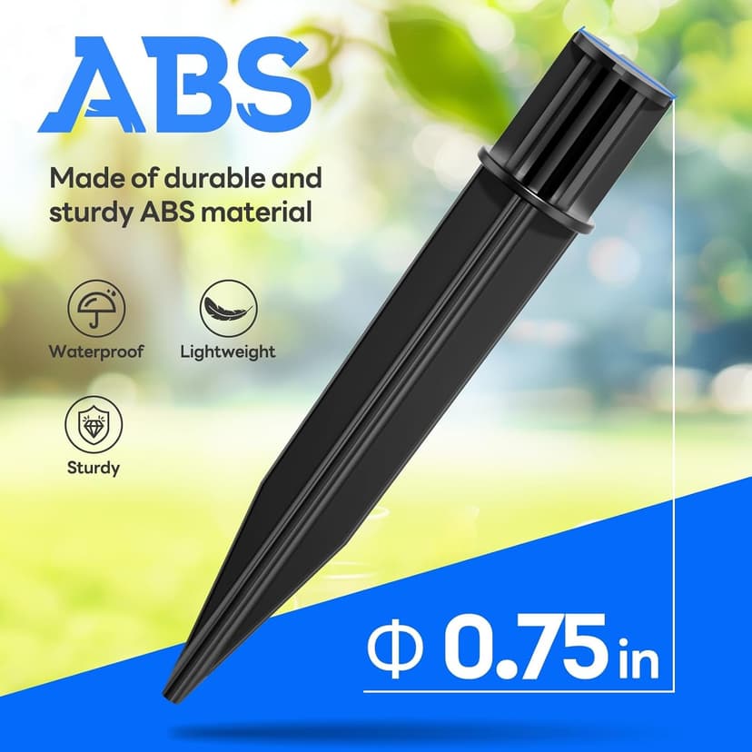 8 Pack Reinforced Ground Stakes, 0.75" x 5.12" Solar Lights Spikes, ABS Plastic Replacement Nails for Pathway Garden Torch Lights
