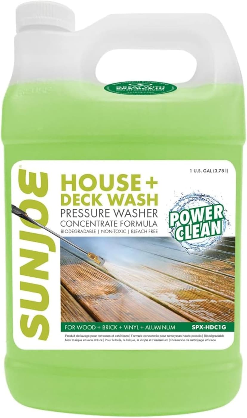 Sun Joe SPX-HDC1G House and Deck All-Purpose Pressure Washer Rated Concentrated Cleaner, 1-Gallon , White , 128 Fl Oz (Pack of 1)