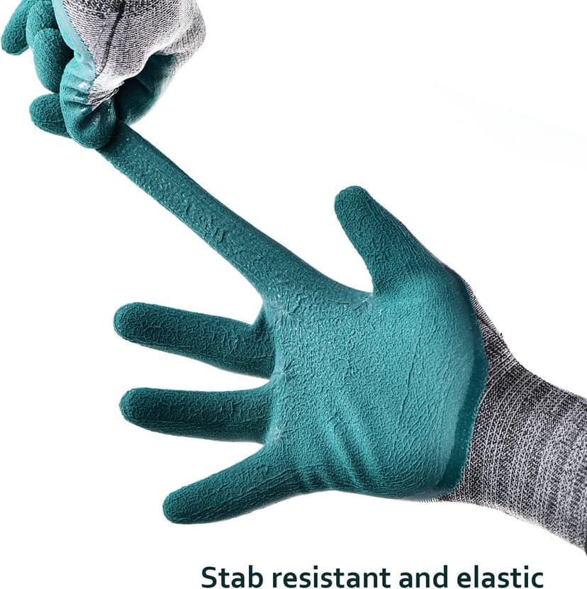 DOFOWORK Gardening Gloves - 6 Pair Gardening Gloves for Women/Men, Breathable Natural Latex Garden Gloves with Grip