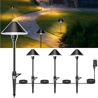 Low Voltage Pathway Lights with Timing Plug, Low Voltage Landscape Lighting, Waterproof Landscape Path Lights Outdoor Garden Lights for Flower Bed Yard Lawn Backyard Walkway Driveway, Set of 4