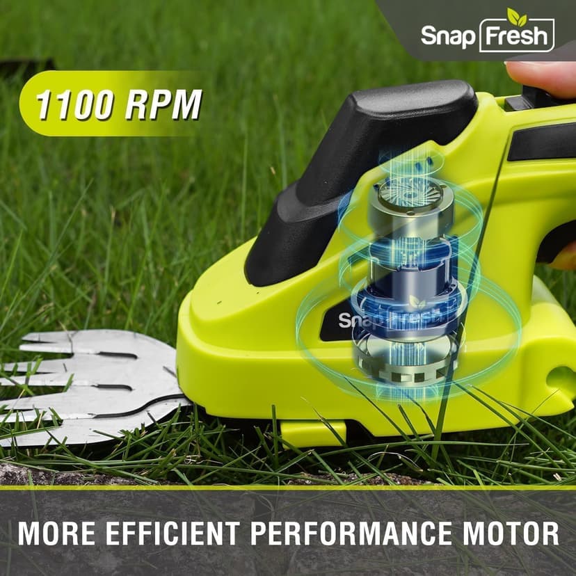 SnapFresh Cordless Grass Shear Bush Trimmer, 2 in 1 Handheld Hedge Trimmer, 7.2V Electric Grass Trimmers, Lightweight Shrubbery Trimmers Battery & Charger Included, Shrub Trimmer for Garden(Green)