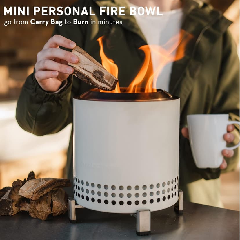 Solo Stove Mesa XL, 7 Inch Tabletop Fire Pit with Stand - Smokeless, Stainless Steel Fire Pit for Camping, Outdoor & Patio- Wood Burning or Pellet Fueled Portable Bonfire, 2.3lbs, Ash