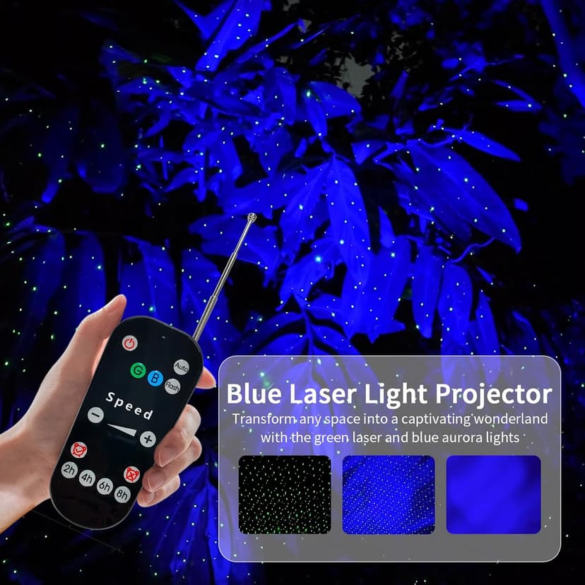 Outdoor Firefly Projector Lights with Blue Aurora LED – Perfect for Garden, Yard, and Patio Decor | Create Magical Starry Nights for Holidays & Events | Waterproof, Remote Control