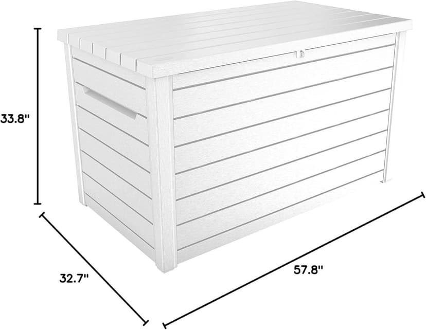 Keter XXL 230 Gallon Deck Storage Box Outdoor Patio Container ~ White