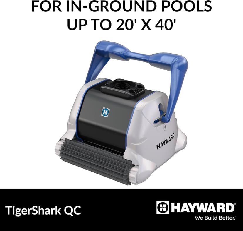 Hayward W3RC9990CUB TigerShark QC Robotic Pool Cleaner with Quick Clean for In-Ground Pools up to 20 x 40 ft. (Automatic Pool Vacuum)