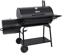 Royal Gourmet CC2036F Barrel Charcoal Grill with Offset Smoker, Outdoor BBQ Grill with 1200 Sq. In. Grilling Area for Large Event Gathering, Black