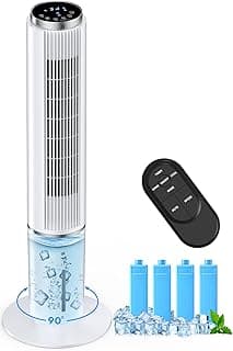 42 INCH Portable Air Conditioners w/LED Touch Screen, 4 Mode&3 Speed,1-Gal Tank for 15H Cooling Evaporative Air Cooler,12H Timer, No Hose No Window Needed, 90° Oscillating AC Unit for Bedroom