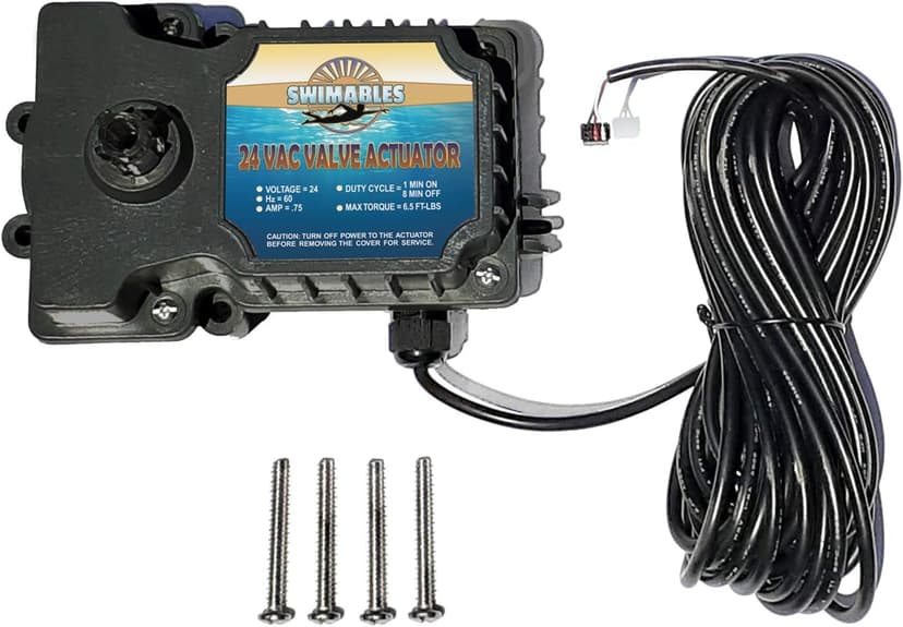 Swimables 180 Degree Rotation 3-Port 24 Volt AC Universal Valve Actuator Replacement for Pool and Spa Automation Systems