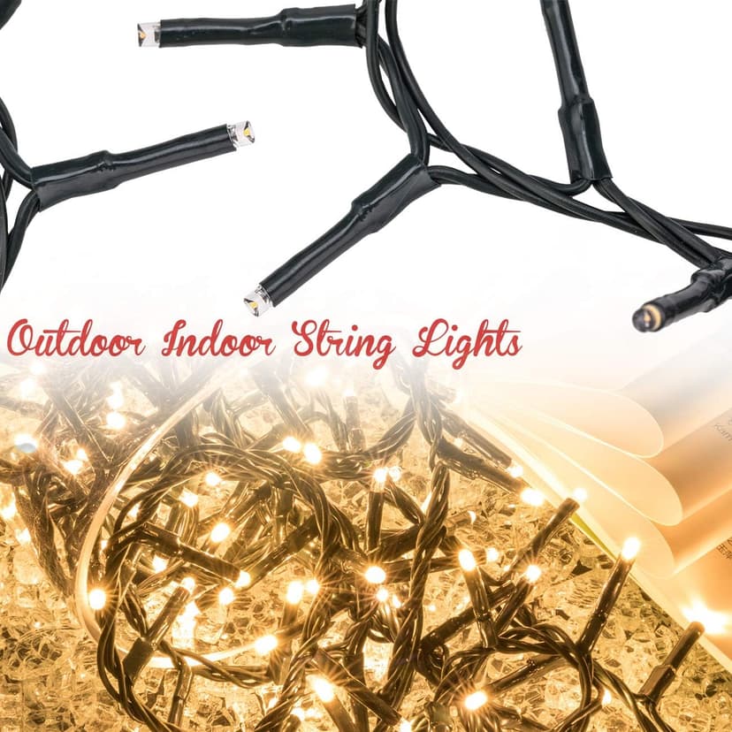 500 LED 49ft Christmas Cluster Lights String Lights Decoration for Home Garden Wedding Party Xmas Tree Bedroom Indoor Outdoor Decor (Warm White)