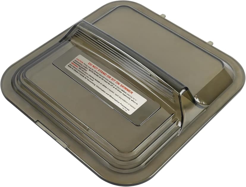 XJJ 1107-1356 Skimmer Lid Clear Tinted Black, Fit for 2094 & 2095 Doughboy Deluxe Skimmers, Replaces Skim-line Vacuum Skim Filter lid 1121-1349 11211349