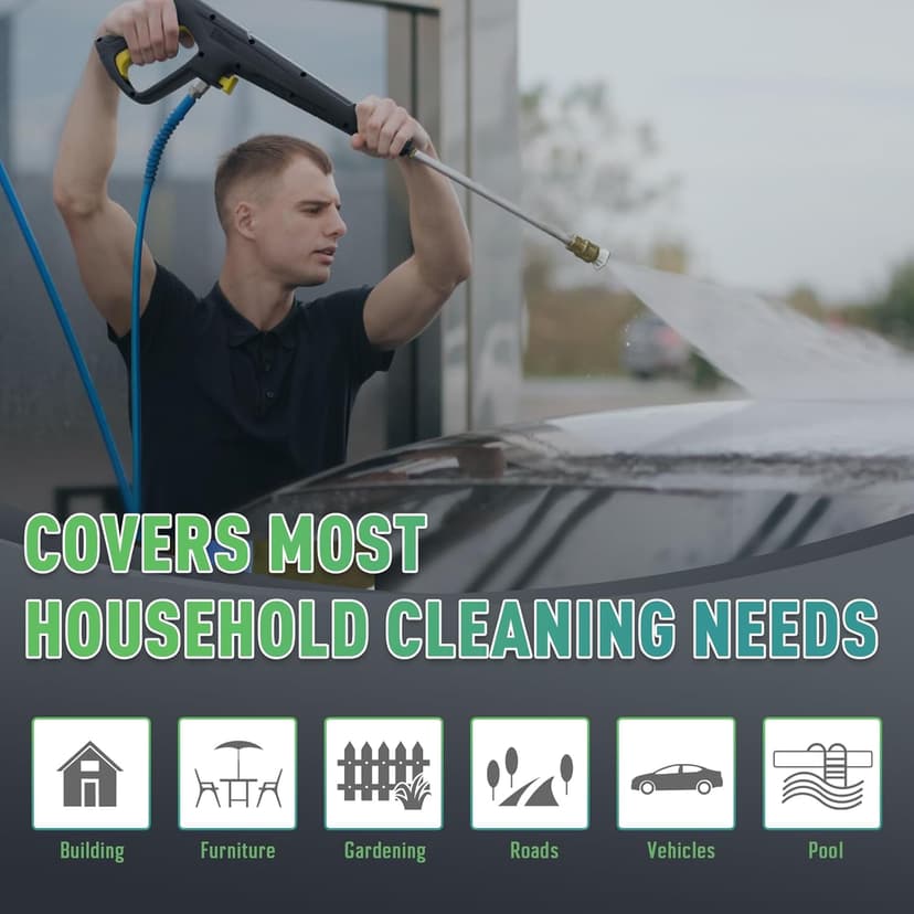 Electric Pressure Washer 5000PSI-Max 3.6GPM Power Washer Touch Screen Adjustable Pressure,4 Nozzles and 500ml Foam Cannon Power Washer Cleaning for Patio Yellow
