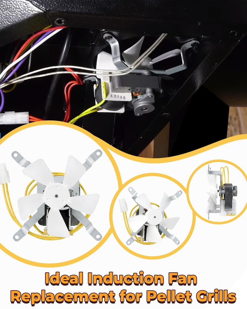 Upgraded Induction Fan Replacement for Traeger, Pit Boss, Camp Chef Wood Pellet Grills, Sam's Club/Z Grills Pellet Grills, Grill Replacement Parts, AC120V 60Hz