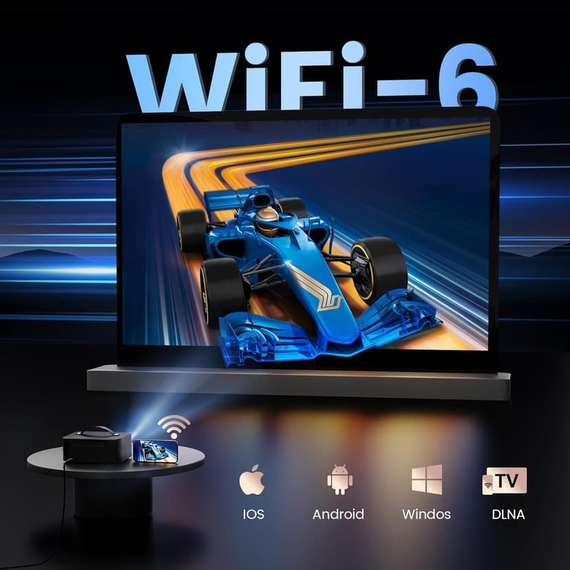 [Netflix-Licensed/1200 ANSI]Outdoor-Projector-4K with Wifi6 and Bluetooth, Smart TV OS & DoIby Audio, Portable Projector with Netflix/YouTube/PrimeVideo, ONOAYO 1080P Movie Proyector with 300''Display