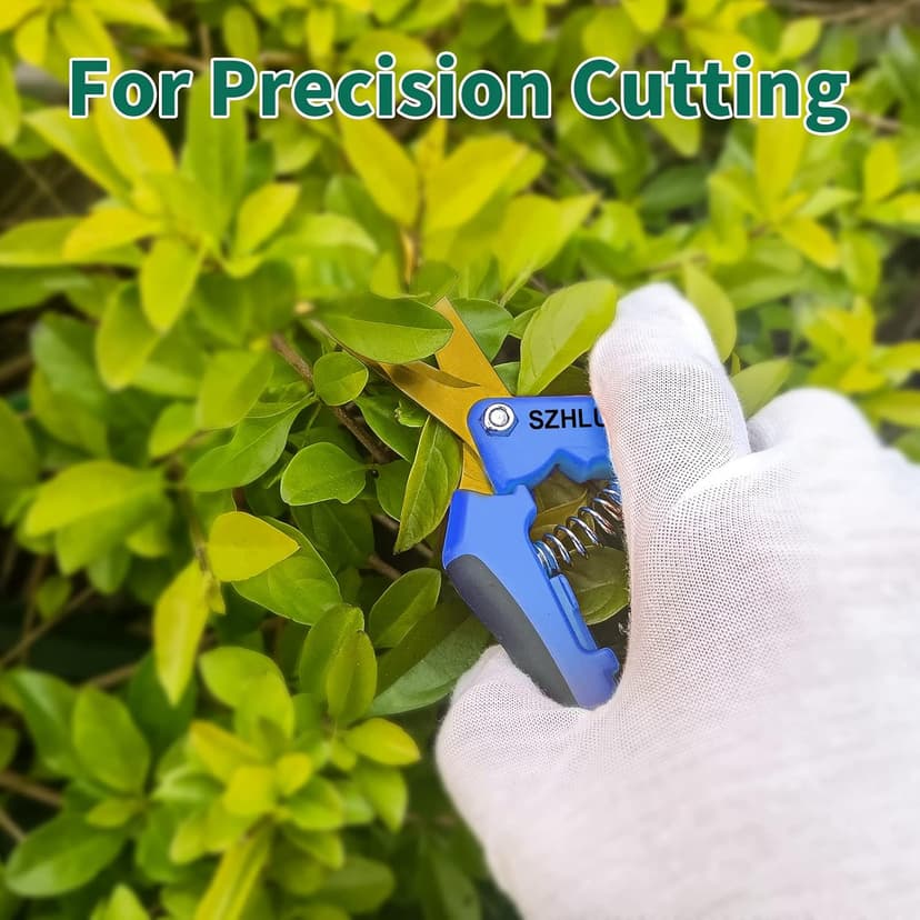 SZHLUX 6.5 Inch Gardening Scissors Hand Pruner Pruning Shears with Titanium Coated Curved Precision Blades 1-Pack