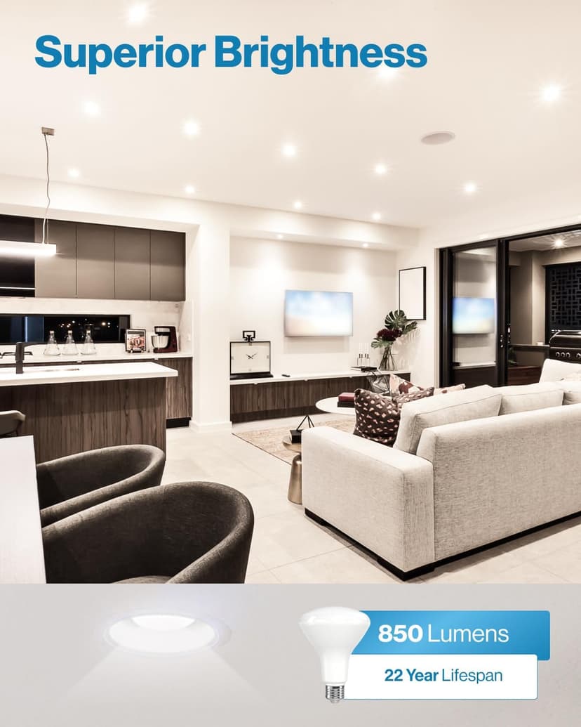 Sunco 12 Pack BR30 Light Bulbs LED, Recessed Can Light Bulbs, Indoor Flood Bulb, 850 LM, 11W (65W Equivalent), 5000K Daylight, Dimmable, E26 Base, for Home, Kitchen, Bedroom UL.