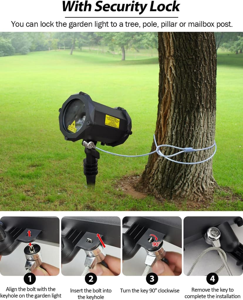 Firefly Garden Lights Star Projector Laser Christmas Lights with Colorful LED Background Light
