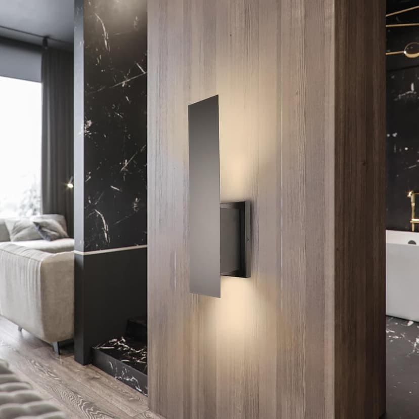 Indoor Wall Sconces, Modern Wall Lights, Up and Down Wall Mount Light, Dimmable Hardwired Wall Light for Bedroom, Living Room, Hallway, GU10 Bulbs Excluded (Matt Black)